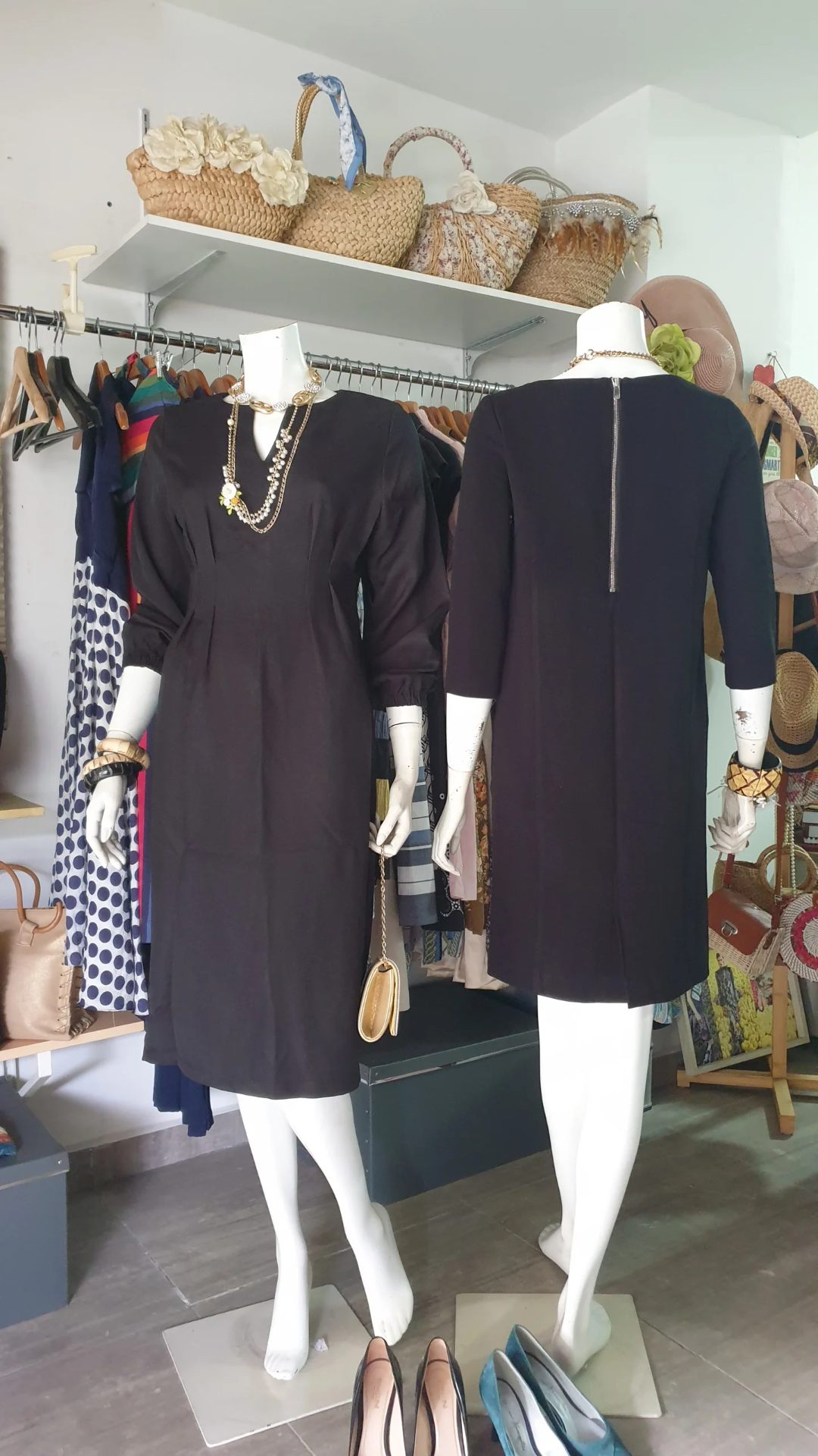 Dressed mannequins in the studio