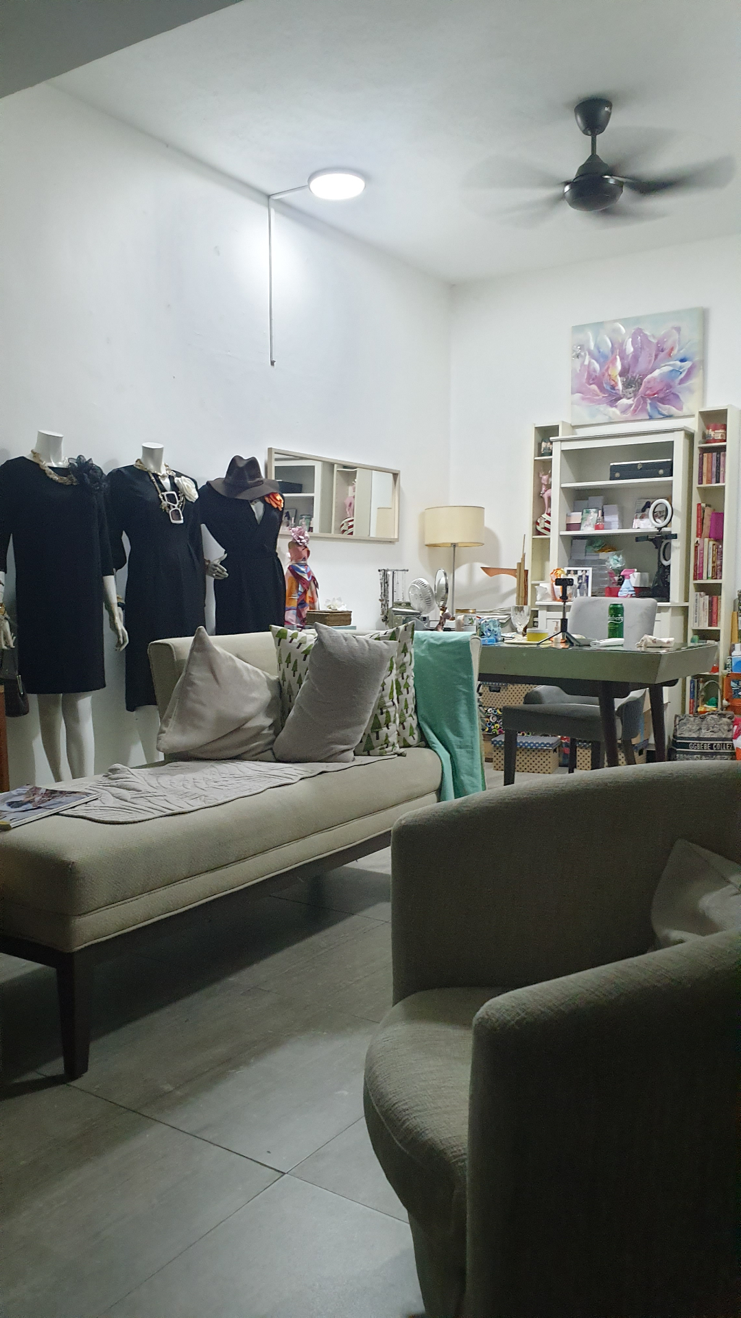 Overview of the curated studio interior